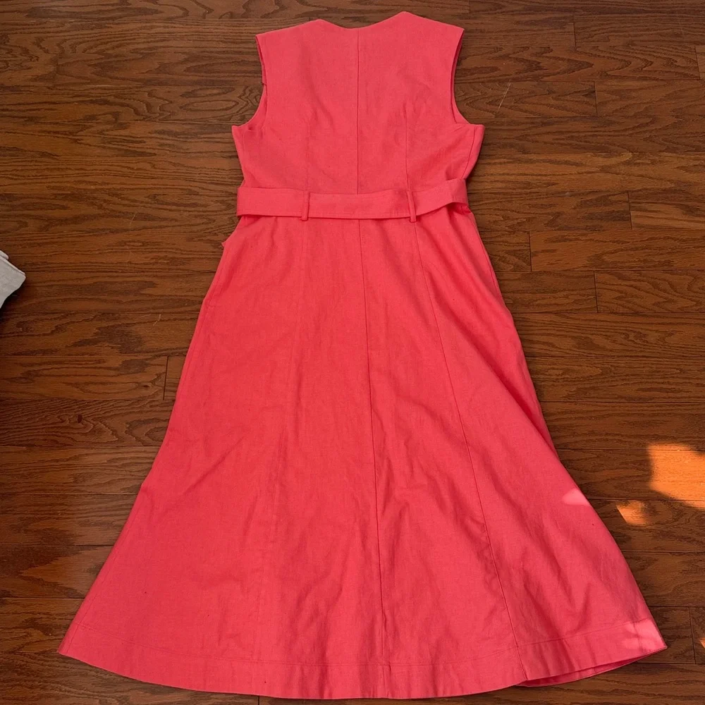 Banana Republic linen blend button front midi dress - Picture 4 of 9